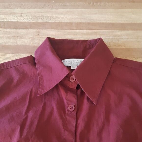 Long Sleeve Button Down Dress Shirt Burgundy - Picture 4 of 8